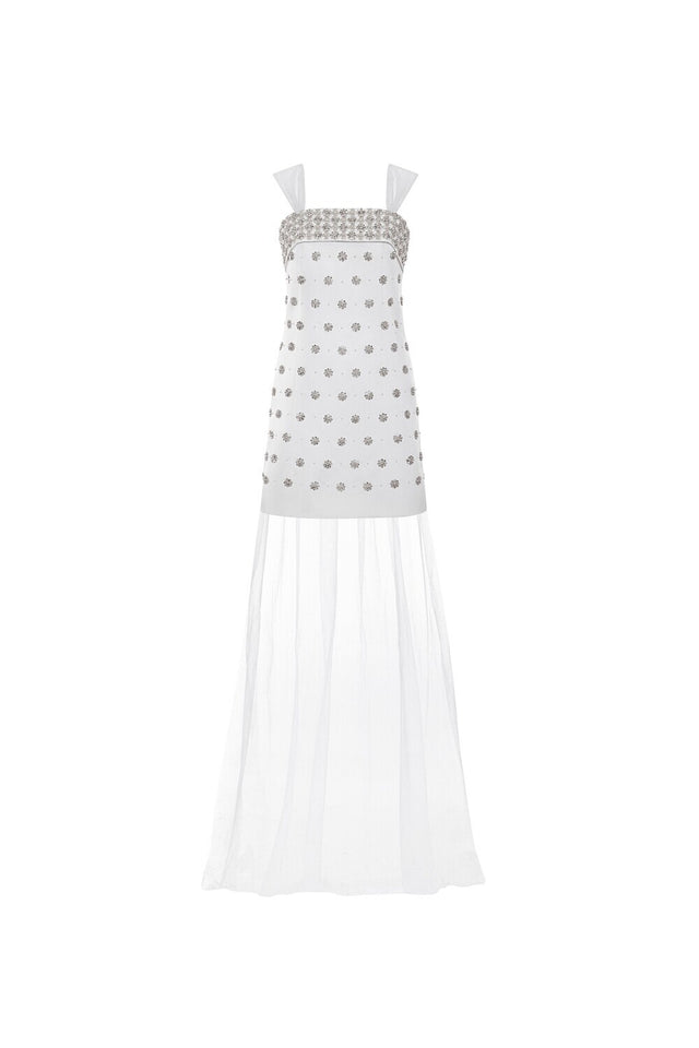 Ness Mini Dress with Detachable Train & Straps