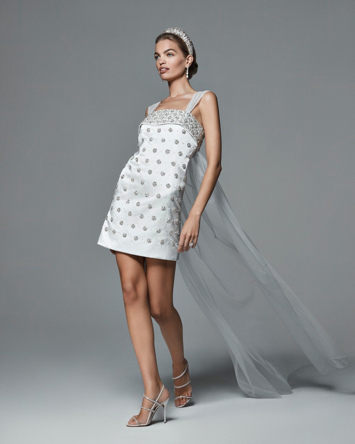 Ness Mini Dress with Detachable Train & Straps Ness Mini Dress with Detachable Train & Straps